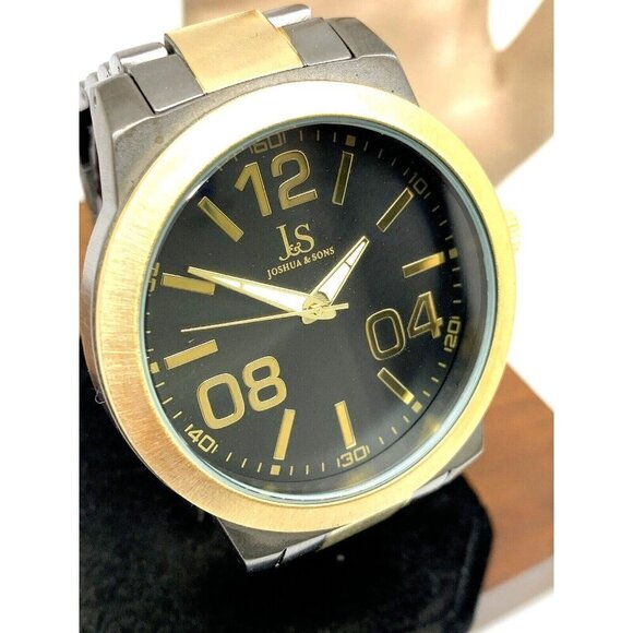 Joshua & Sons Men's Watch JS82TTG Quartz Gray Gold Stainless Steel 48mm - Picture 1 of 15